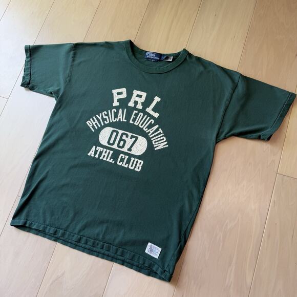 Polo Ralph Lauren Logo Jersey Shirt Medium Green Vintage Fit New York Streetwear - Picture 7 of 7